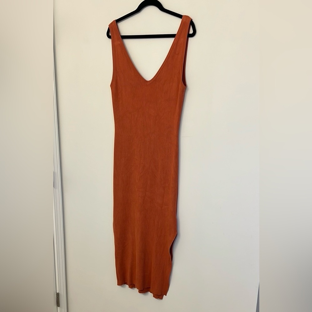 House of Harlow knit V-neck Sleeveless sweater Dress L